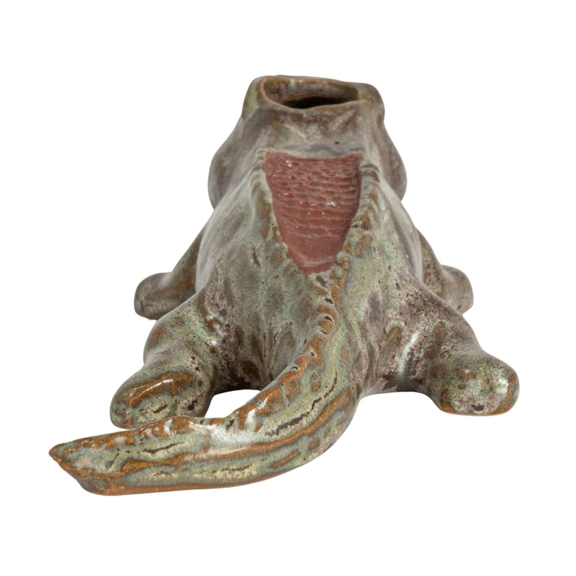Hello Honey® 6.5" Green Stoneware Alligator Match Holder